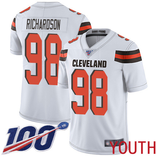 Cleveland Browns Sheldon Richardson Youth White Limited Jersey #98 NFL Football Road 100th Season Vapor Untouchable